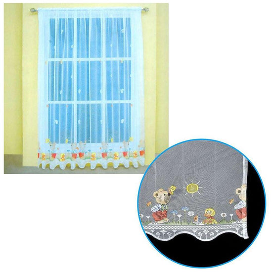 One Piece Kids CuteSheer Lace Curtain Teddy Garden