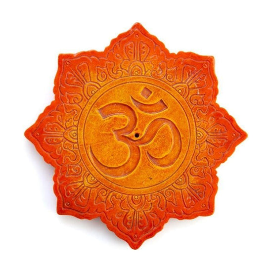 Orange Om Incense Burner