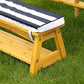 Outdoor Table &amp; Bench Set with Cushions &amp; Umbrella (Navy)