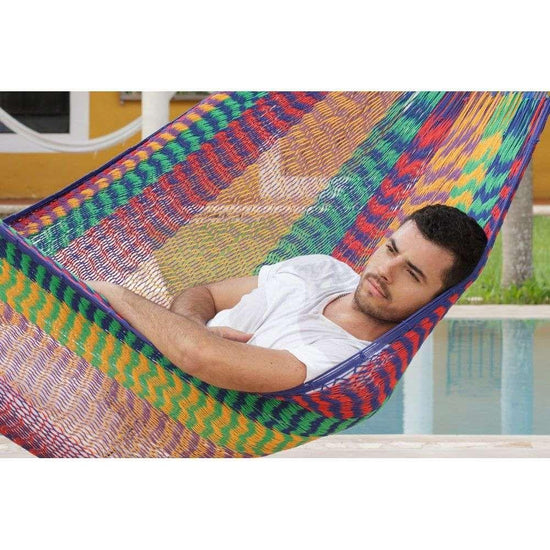 Outdoor undercover cotton Mayan Legacy hammock Family size Mexicana