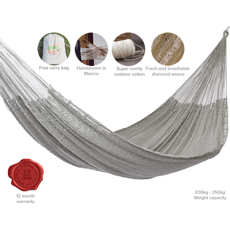 Outdoor undercover cotton Mayan Legacy hammock King size Dream Sands