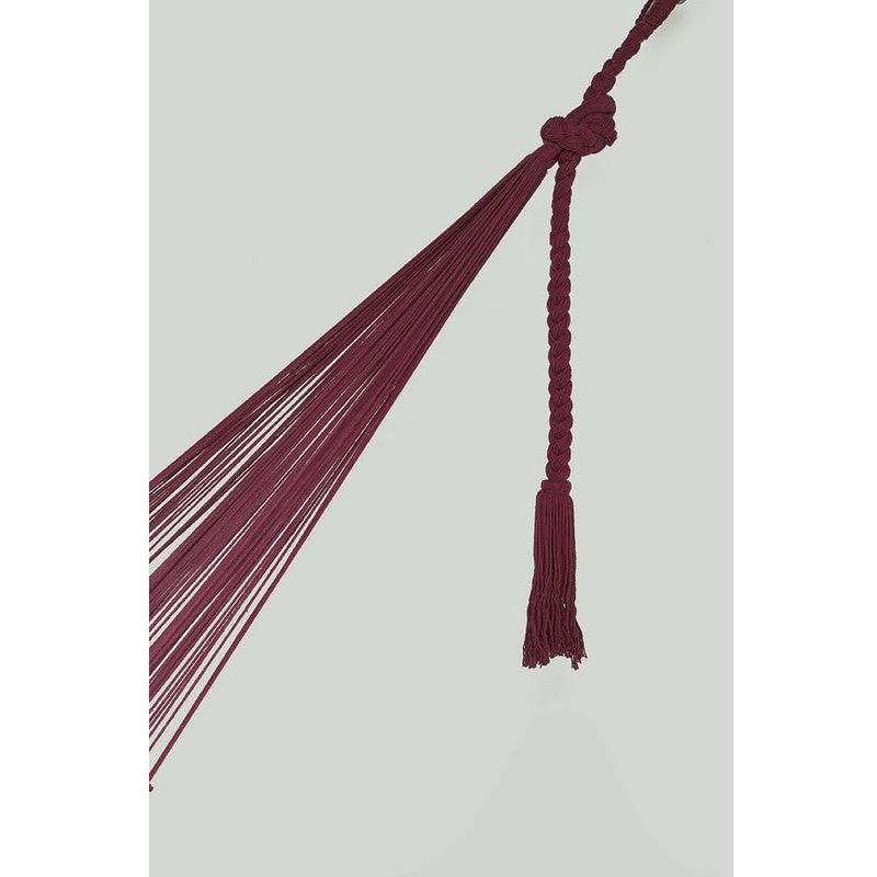 Outdoor undercover cotton Mayan Legacy hammock with hand crocheted tassels King Size Maroon - Magdasmall