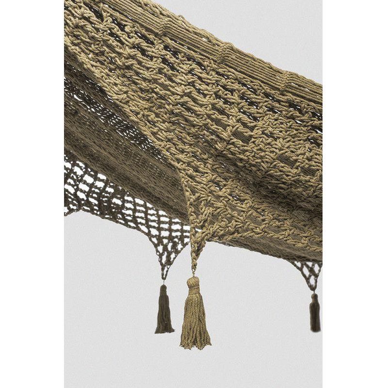 Outdoor undercover cotton Mayan Legacy hammock with hand crocheted tassels Queen Size Cedar