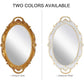 Oval Antique Gold 25 x 38 cm Vintage Carved Hanging Wall Mirror for Bedroom and Living-Room