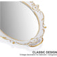 Oval Antique White 25 x 38 cm Vintage Carved Hanging Wall Mirror for Bedroom and Living-Room - Magdasmall