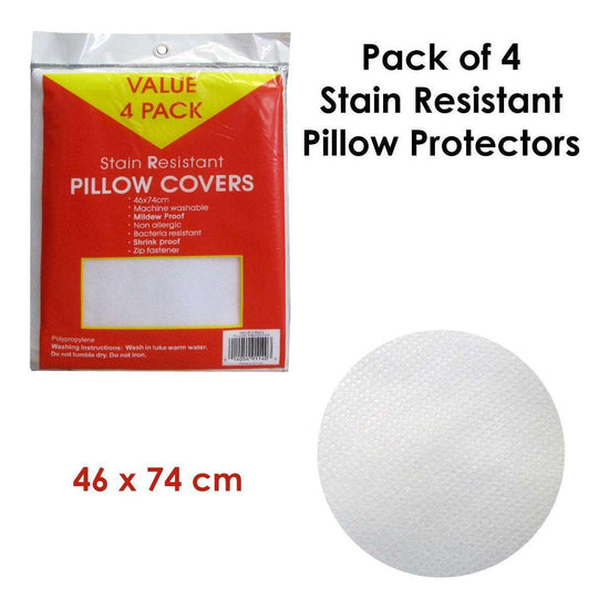 Pack of 4 Stain Resistant Pillow Protectors