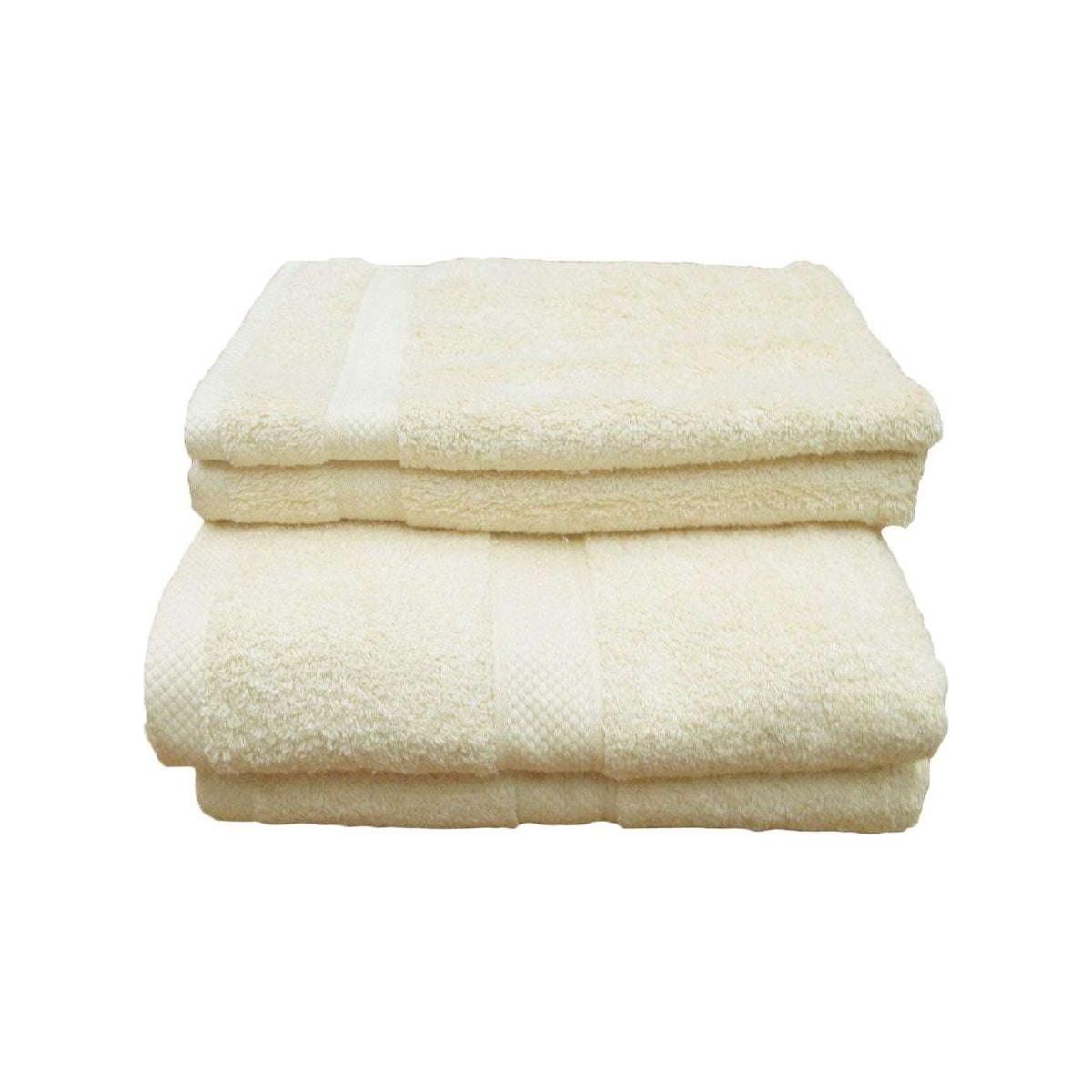 Pack of 4 Uranus Cotton Bath Towel Set Cream