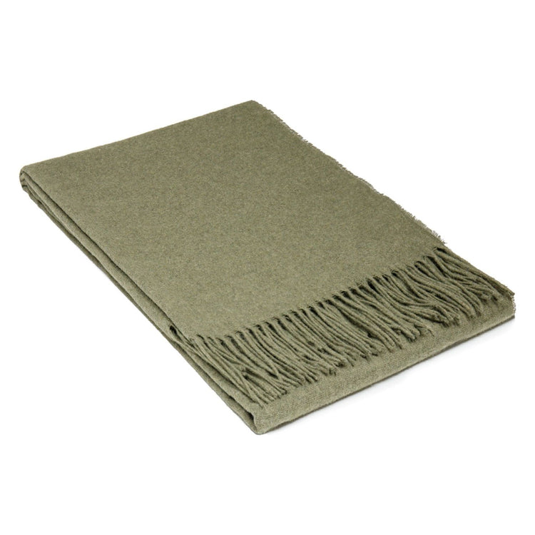 Paddington Throw - Fine Wool Blend - Olive - Magdasmall