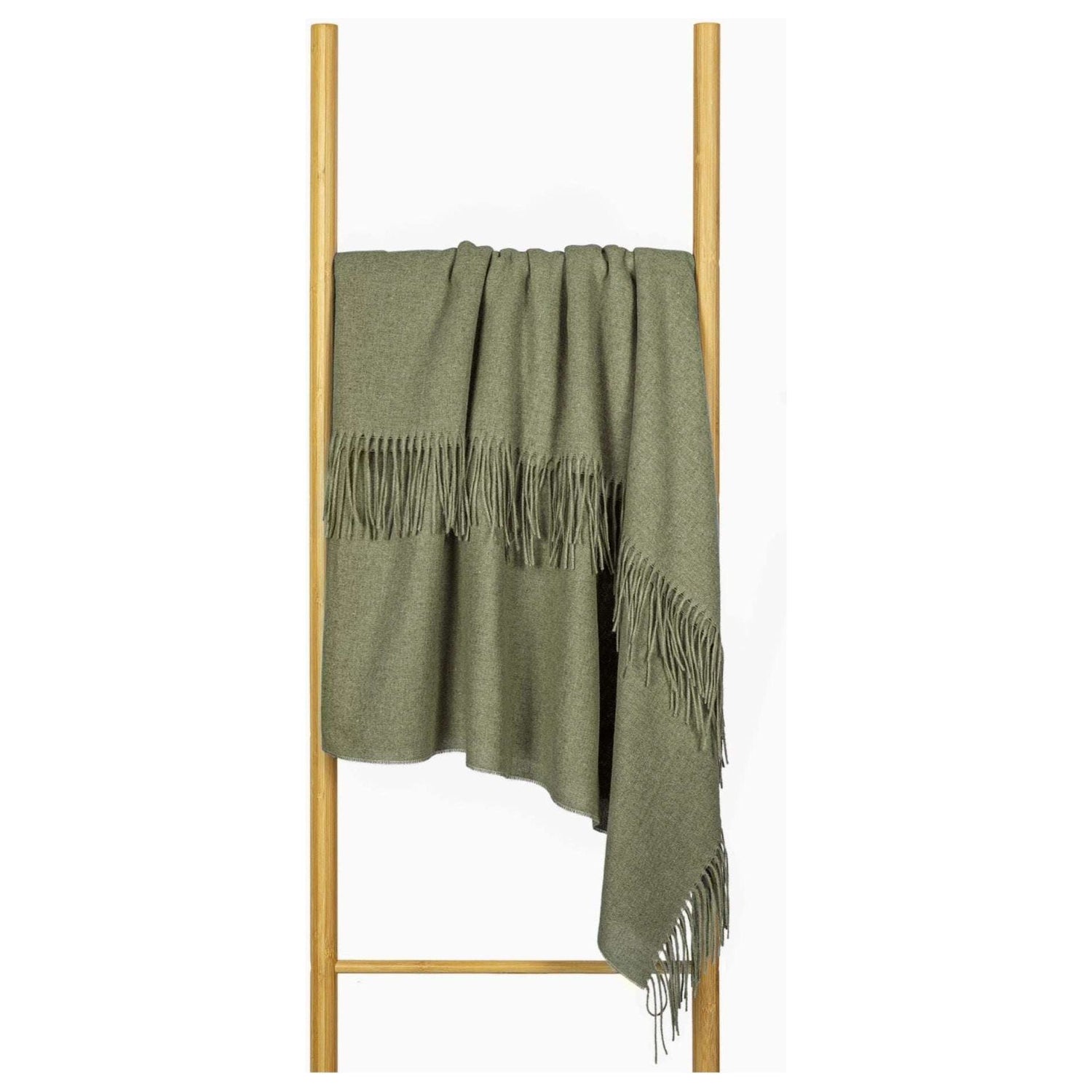 Paddington Throw - Fine Wool Blend - Olive - Magdasmall