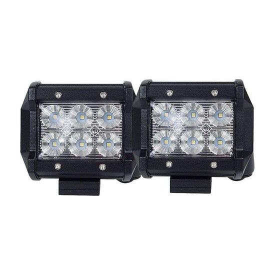 Pair 4inch CREE LED Work Light Bar Flood Beam Offroad Driving Lamp Reverse Fog