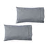 Pair of Chambray Charcoal Cotton Standard Pillowcases 48 x 73 cm