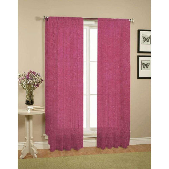 Pair of Crushed Sheer Curtains Burgundy - Magdasmall