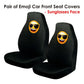 Pair of Emoji Car Front Seat Covers Sunglasses Faces - Magdasmall