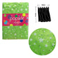 Pair of Organza Sequined Tab Top Curtains Sparkle Star Lime Green 140 x 213 cm - Magdasmall