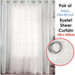 Pair of White Checkered Eyelet Sheer Curtains 140 x 225cm - Magdasmall