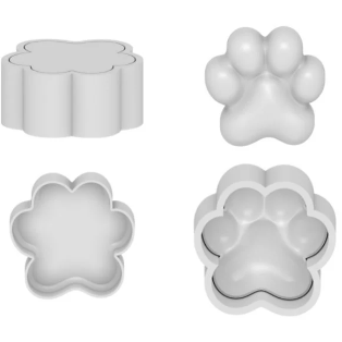 Paw Bath Bomb Mold, Hand press mold, 3 Piece Mold, Diy, 3D Molds, Bath Bomb Mold Press, Bath Molds PLA/PLA+ Three piece moulds - Magdasmall