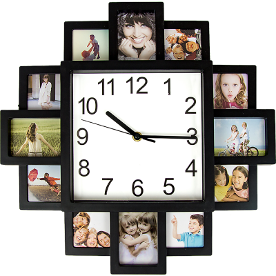 Photo Frame Clock Picture Collage 12-P Display Wall Clock Photowall Home Décor - Magdasmall
