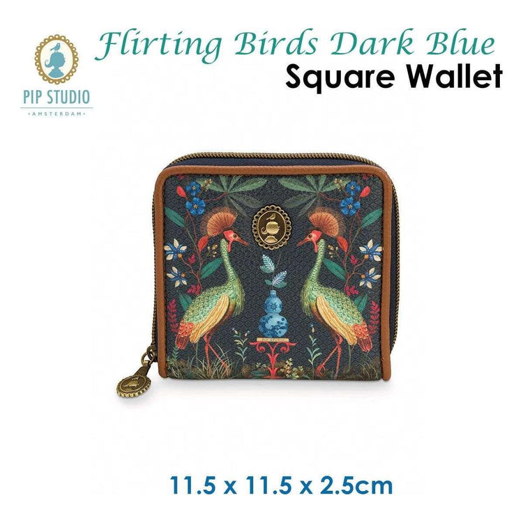 PIP Studio Flirting Birds Dark Blue Square Wallet