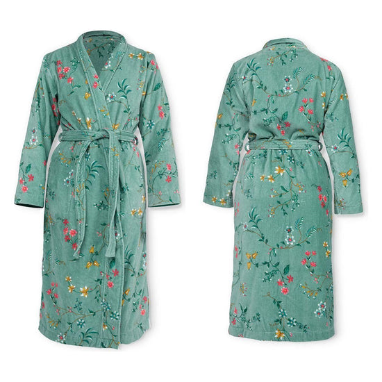 PIP Studio Les Fleurs Cotton Bath Robe Green M