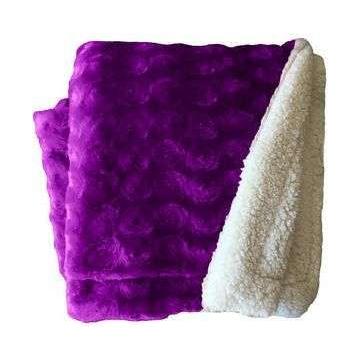 plush fleece sherpa backed reversible throw ultra violet - Magdasmall