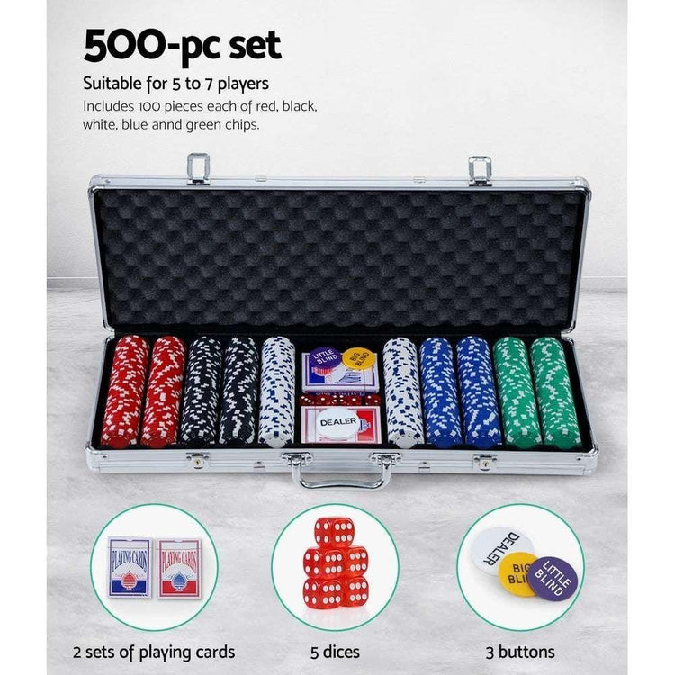 Poker Chip Set 500PC Chips TEXAS HOLD&