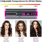 Portable Wireless Automatic Hair Curler for Travel with LED Temperature Display, Timer and USB Rechargeable (Pink)