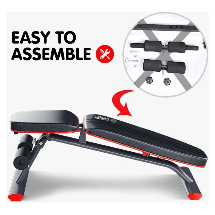 Powertrain Home Gym Bench Adjustable Flat Incline Decline FID 250KG Load