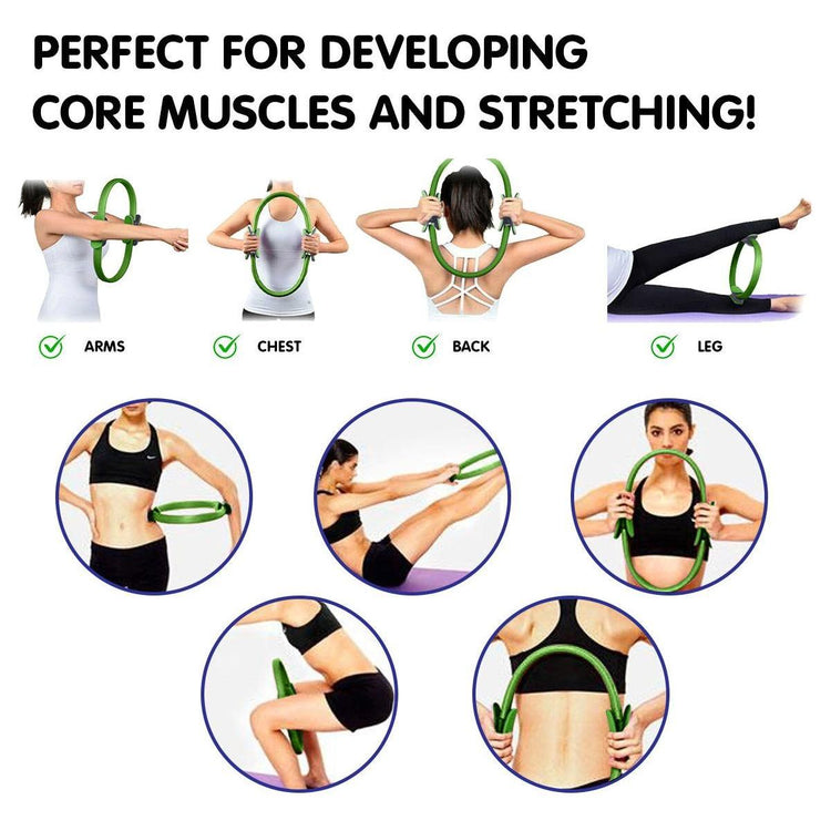 Powertrain Pilates Ring Band Yoga Home Workout Exercise Band Green