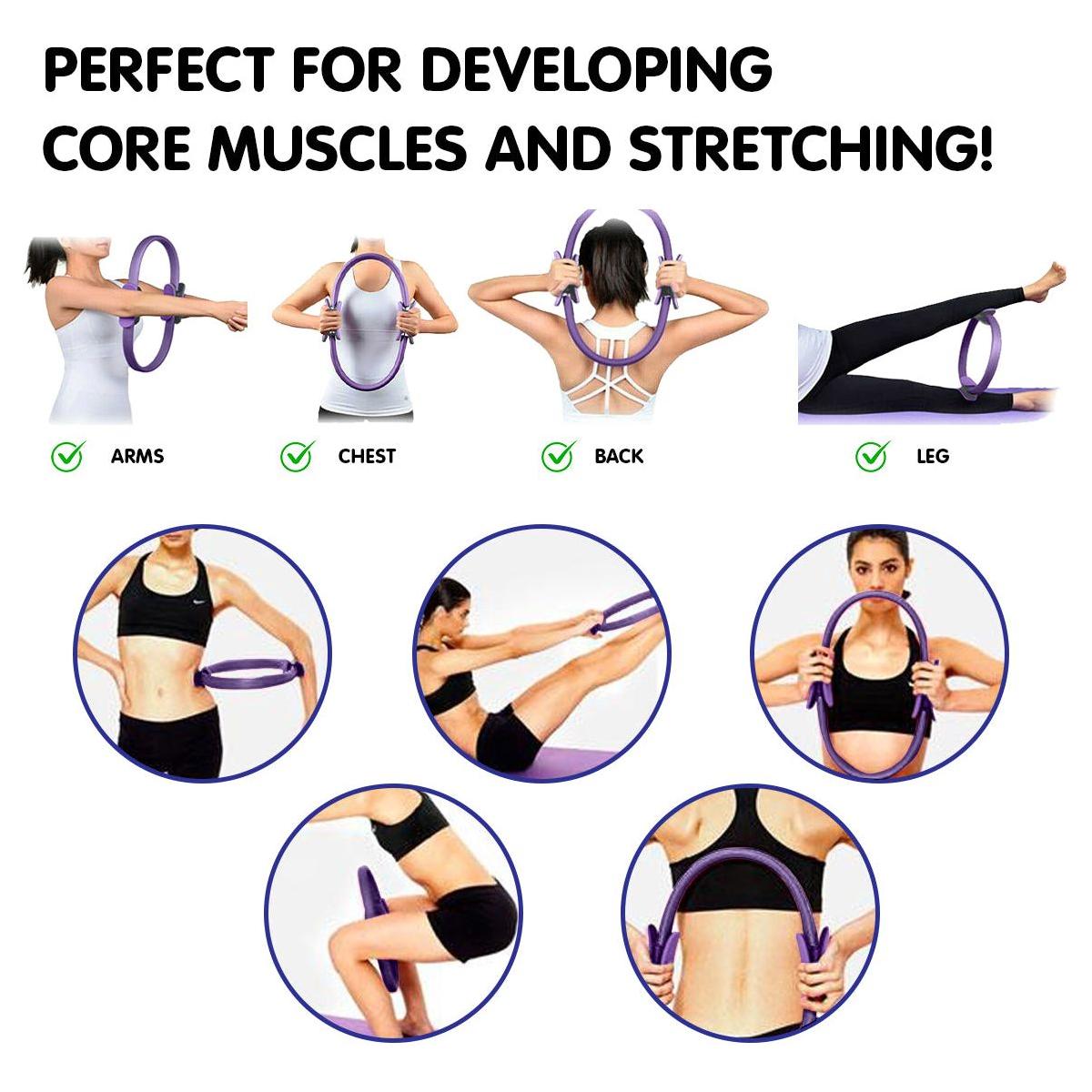 Powertrain Pilates Ring Band Yoga Home Workout Exercise Band Purple