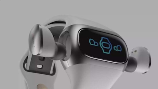 2-in-1 Smartwatch w/Earphones & Charging Dock | 4GB MP3, Health Tracker | Titanium Grey | World’s First Patented