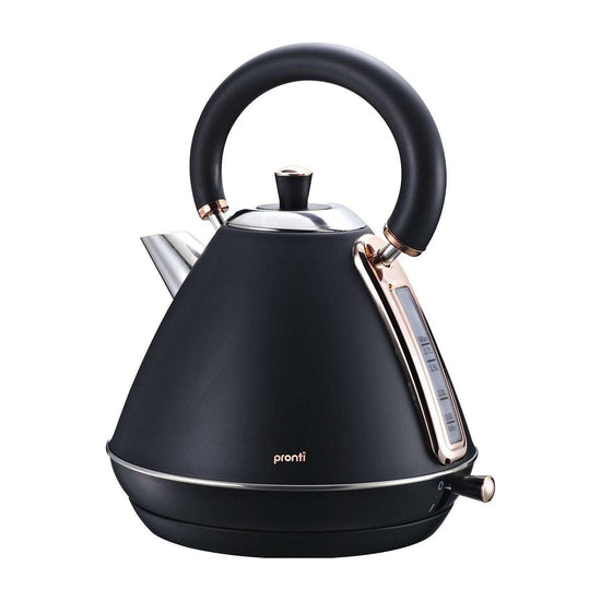 Pronti 1.7L Rose Trim Collection Kettle - Black - Magdasmall