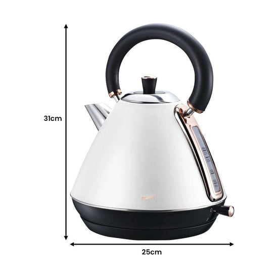 Pronti 1.7l Rose Trim Collection Kettle - White - Magdasmall