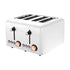 Pronti 4 Slice Toaster Rose Trim Collection - White - Magdasmall