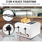 Pronti 4 Slice Toaster Rose Trim Collection - White - Magdasmall