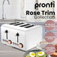 Pronti 4 Slice Toaster Rose Trim Collection - White - Magdasmall