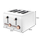 Pronti 4 Slice Toaster Rose Trim Collection - White