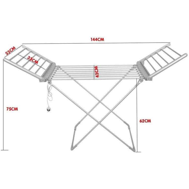 Pronti Heated Towel Clothes Rack Dryer Warmer Rack Airer Heat Line Hanger Laundry