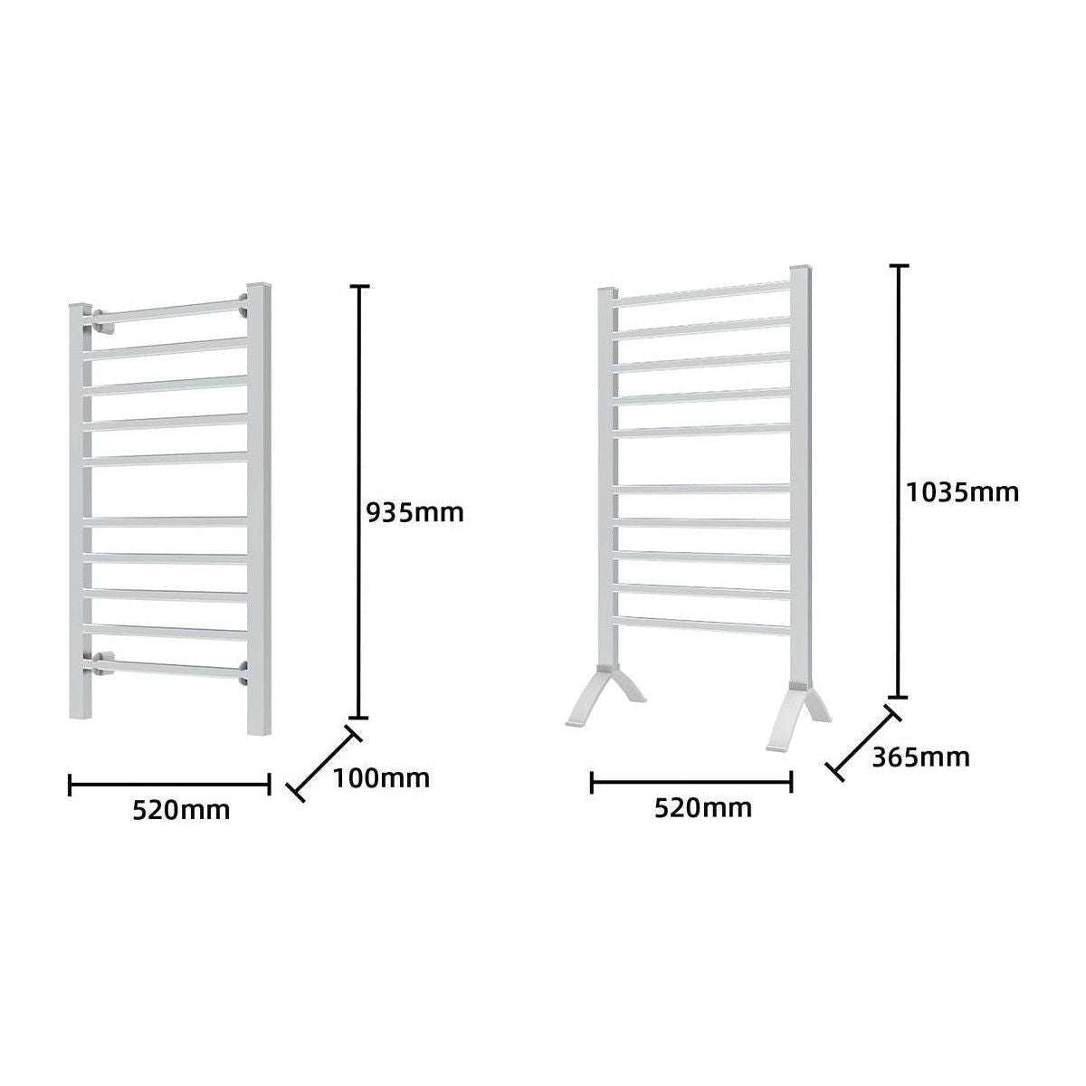 Pronti Heated Towel Rack With Timer Wall-mounted Freestanding Electric 160 Watts - Magdasmall