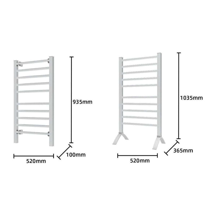 Pronti Heated Towel Rack With Timer Wall-mounted Freestanding Electric 160 Watts - Magdasmall