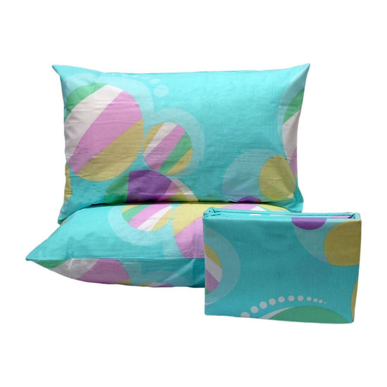 Pure Cotton Bubbles Aqua Quilt Cover Set Queen