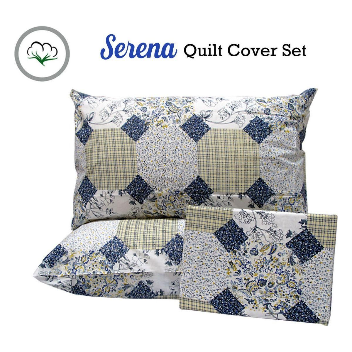 Pure Cotton Serena Quilt Cover Set Double