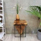 Pyramid Side Table/Corner Stool/Plant Stand Raintree Wood Natural Finish