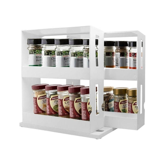 Rack Storage Slide Cabinet Organiser Pantry Kitchen Shelf Spice Jars Can Holder