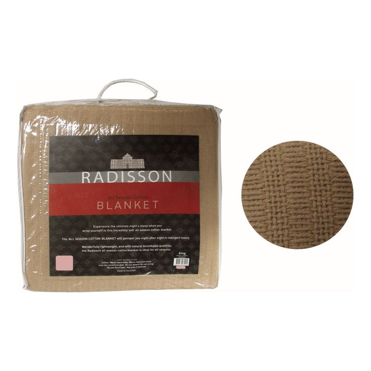 Radisson All Season Cotton Blanket Latte KING - Magdasmall
