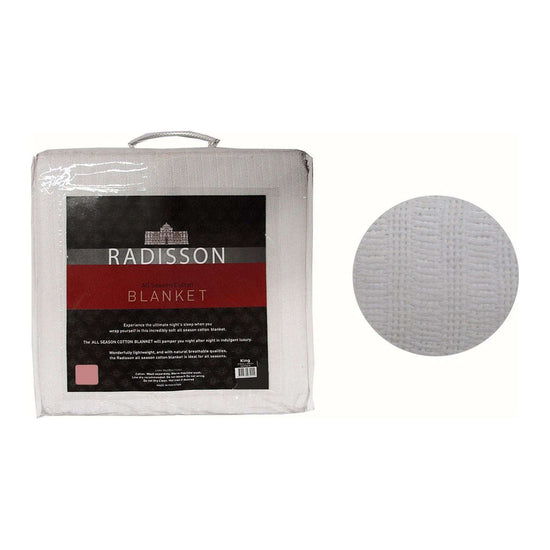 Radisson All Season Cotton Blanket White SINGLE - Magdasmall