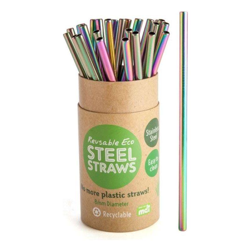 Rainbow Metallic Steel Straw 8mm - Magdasmall