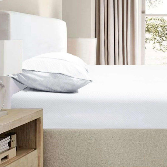 Ramesses 2000TC Bamboo Embossed Fitted Sheet Combo Set White Double