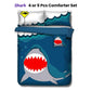 Ramesses Navy Shark Kids Advventure 4 Pcs Comforter Set Single