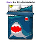 Ramesses Navy Shark Kids Advventure 5 Pcs Comforter Set King