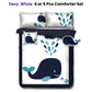 Ramesses Navy Whale Kids Advventure 4 Pcs Comforter Set Single